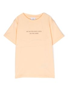 Knot t-shirt en coton à imprimé texte - Orange