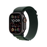 Apple Watch Ultra 2 GPS + Cellular 49mm Titanium Case met Dark Green Alpine Loop - Large Smartwatch Zwart