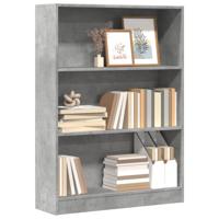 Boekenkast 80x24x109 cm bewerkt hout betongrijs