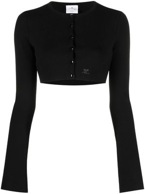 Courrèges cardigan crop en maille fine - Noir