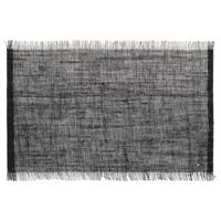 Secret de Gourmet Jute tafel placemat - zwart - 45 x 30 cm - Onderleggers - met rafels