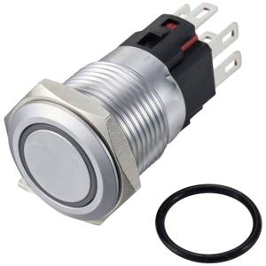 TRU COMPONENTS TC-12647516 Druktoets 250 V/AC 3 A 1x uit/(aan) IP65 RGB Moment Messing (verchroomd) 1 stuk(s)