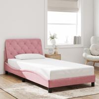 Bedframe zonder matras fluweel roze 100x200 cm