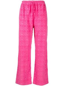 Marine Serre pantalon de jogging à motif croissant de lune en jacquard - Rose