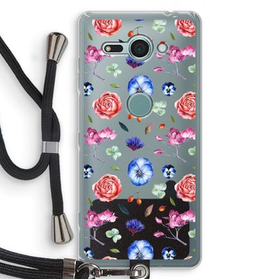 Bloemetjes: Sony Xperia XZ2 Compact Transparant Hoesje met koord