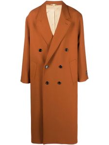 Gucci manteau croisé à col cranté - Marron