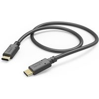 Hama USB-Kabel, USB-C naar USB-C, 1 m, zwart Oplader Zwart - thumbnail