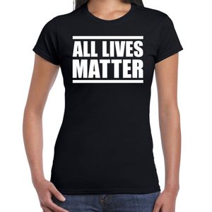 All lives matter demonstratie / protest t-shirt zwart voor dames