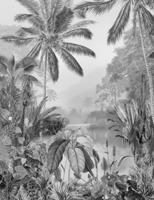 Noordwand Komar Raw Fotobehang Lac Tropical Black & White - R2-008