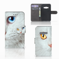 Samsung Galaxy Xcover 3 | Xcover 3 VE Telefoonhoesje met Pasjes Witte Kat