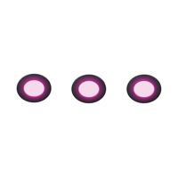 Set 3x - Mondo ondiepe mini inbouwspot - White & Color - rond ZWART 3Watt IP65 - Zigbee 3