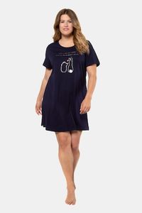 Ulla Popken Nachthemd, korte mouwen, zijsplitten - Grote Maten Ulla Popken Nachthemd, korte mouwen, zijsplitten - Grote Maten