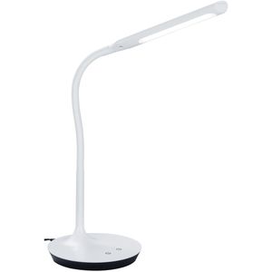 LED Bureaulamp - Trion Polina - 5W - Aanpasbare Kleur - Dimbaar - Rond - Mat Wit - Kunststof