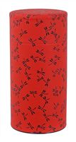 Dragonfly - Rode Roestvrij Stalen Theeblik - 7.6 x 15.5cm 200gr