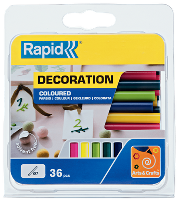 Rapid Lijmpatronen gekleurd | Modern | 7 mm x 94 mm | 36 stuks | Blister - 5001426
