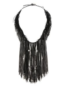 Peserico collier ras-de-cou à franges - Noir