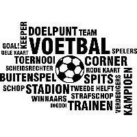 Voetbal, woord cloud - Muursticker