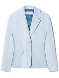 Off-White blazer boutonné à revers crantés - Bleu