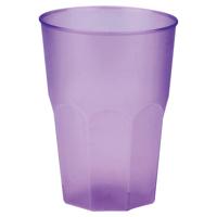 Drinkglazen frosted - lila paars - 6x - 300 ml - onbreekbaar kunststof - Feest/cocktailbekers