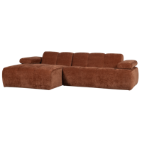 WOOOD Mojo chaise longue bank links ribstof roestbruin