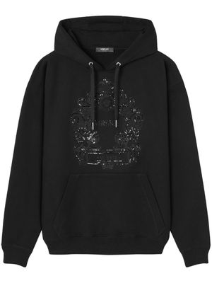 Versace hoodie à logo brodé - Noir