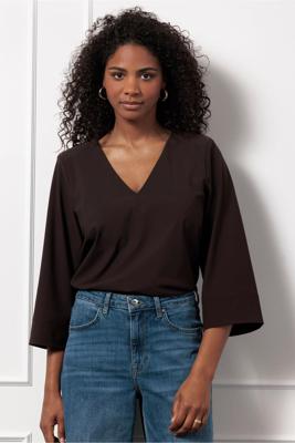 Studio Anneloes Cilou Top 94840 T-shirt Korte Mouw 8700 Espresso