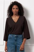 Studio Anneloes Cilou Top 94840 T-shirt Korte Mouw 8700 Espresso