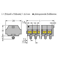 WAGO 261-254 Klemstrook 10 mm Spanveer Toewijzing: L Grijs 50 stuk(s)