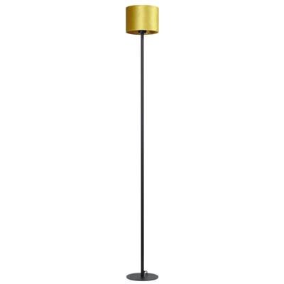 Masterlight Zwarte vloerlampVenus 175cm met okergele lampenkap - 1470-05-11-155
