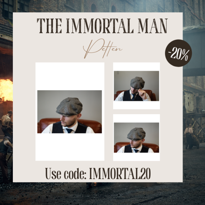 Archie Cap | Grijs | 8-panelen | 100% Wol Twill | Peaky Blinders