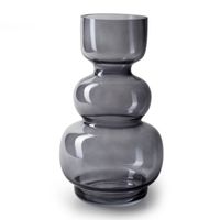Bloemenvaas - smoke grijs/transparant glas - H25 x D14 cm   -
