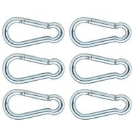 Karabijnhaken - 6x - verzinkt staal - 9 cm - karabijnhaak - snaphooks/ carabiners