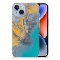 Apple iPhone 14 | TPU | Siliconen hoesje | Marble Blue Gold