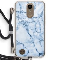 Blauw marmer: LG K10 (2017) Transparant Hoesje met koord