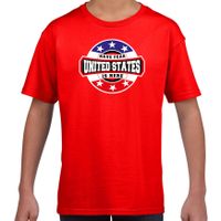 Have fear United States is here / Amerika supporter t-shirt rood voor kids