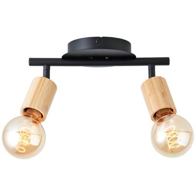 Brilliant 2-lichts plafondlampTiffany zwart met hout - 99682/76