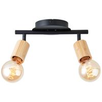Brilliant 2-lichts plafondlampTiffany zwart met hout - 99682/76