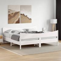 Bedframe zonder matras massief grenenhout wit 180x200 cm
