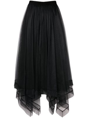 Alexander McQueen jupe asymétrique à effet usé - Noir
