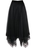 Alexander McQueen jupe asymétrique à effet usé - Noir