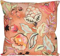 Anna&apos;s Collection buitenkussen bloemen 45x45cm terra