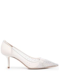 Jimmy Choo escarpins pointus Love à ornements en cristal 65 mm - Blanc