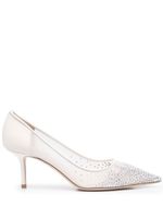 Jimmy Choo escarpins pointus Love à ornements en cristal 65 mm - Blanc - thumbnail