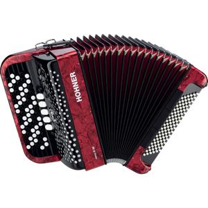 Hohner Nova III 96 Rood, B-Griff accordeon