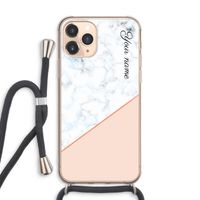 Marmer in stijl: iPhone 11 Pro Max Transparant Hoesje met koord