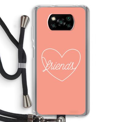 Friends heart: Xiaomi Poco X3 NFC Transparant Hoesje met koord