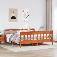 Bedframe zonder matras massief grenenhout wasbruin 180x200 cm