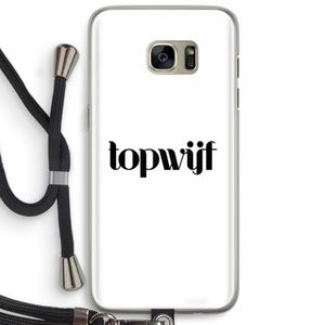 Topwijf Wit: Samsung Galaxy S7 Edge Transparant Hoesje met koord