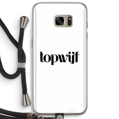 Topwijf Wit: Samsung Galaxy S7 Edge Transparant Hoesje met koord