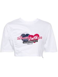 DSQUARED2 t-shirt à lien de resserrage - Blanc